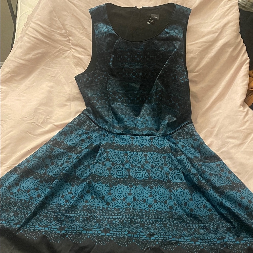 The Limited Black and Blue Mini Dress